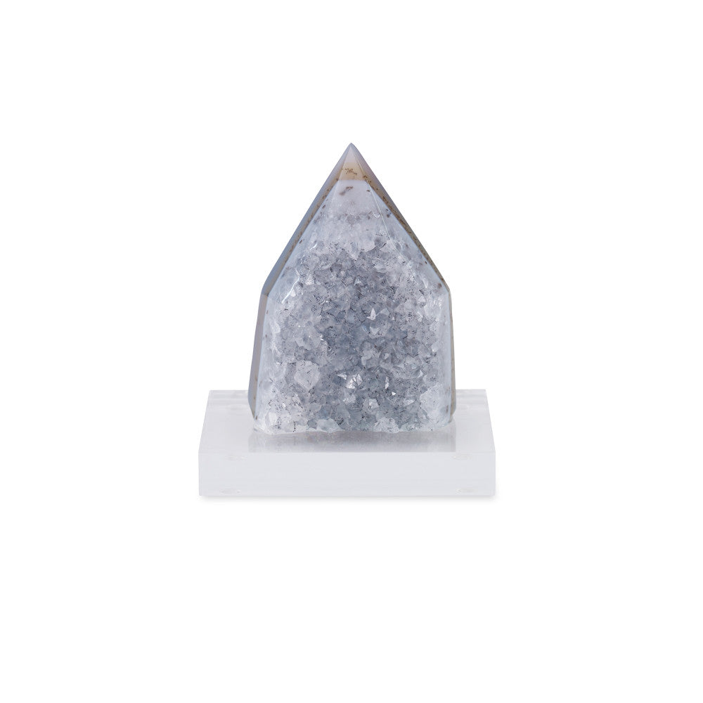 Palmas Sculpture QR-18768.NATAGATE.0 by CuratedKravet CuratedKravet A natural agate duze point mounted on a clear acrylic base. Due to the natural material, variation in size, shape, and color is to be expected. Brazil DUST LIGHTLY WITH A SOFT, DRY CLOTH. FRAGILE PRODUCT, HANDLE WITH CARE. </p><p>Dimensions: Length 3.25, Height 4, Width 3.5 Stone - 60%, Acrylic - 40% - Fabric Carolina -
