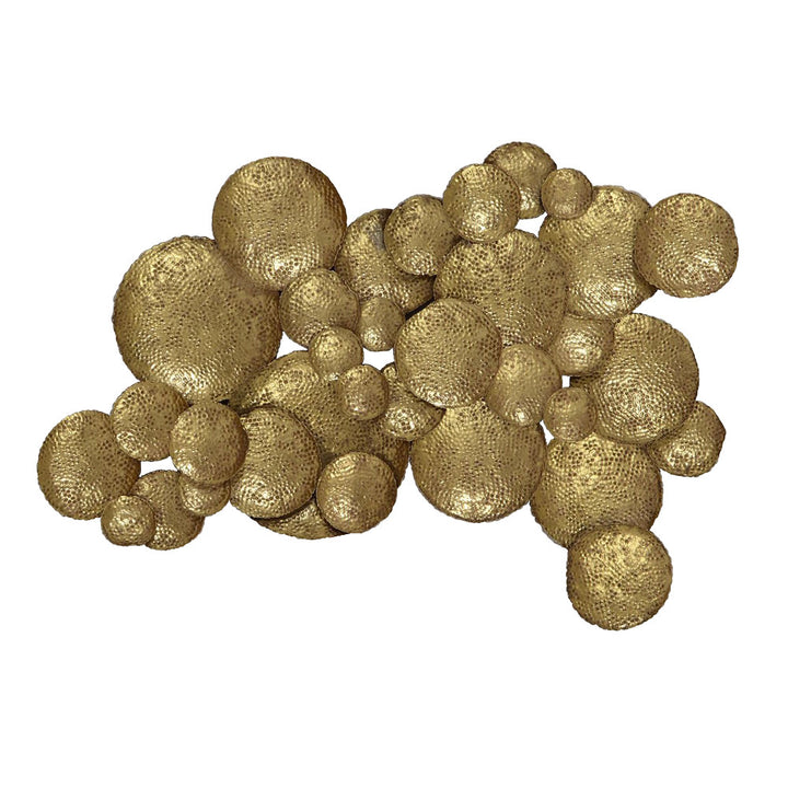 Darlington Wall Sculpture QR-18787.GOLDLEAF.0 by CuratedKravet CuratedKravet Iron disc wall sculpture that is gold powdercoated and finished with hand applied gold leafing. Cleat hanging hardware. India Wipe with clean dry cloth. </p><p>Dimensions: Length 37.5, Height 25.5, Width 2 Iron - 100% - Fabric Carolina -