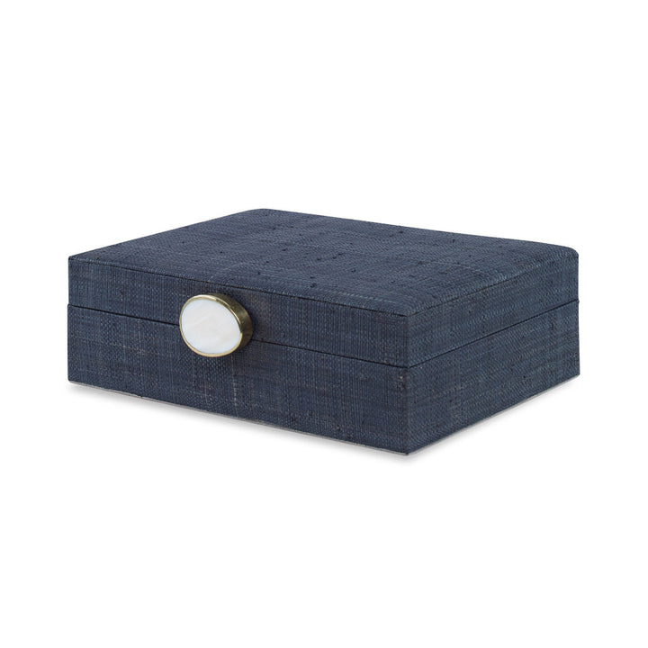 Mercia Box, Black QR-19054.BLACK.0 by CuratedKravet CuratedKravet An elongated black colored decorative grass box with hinged lid, detailed with a shell accent. Philippines DUST LIGHTLY WITH A SOFT, DRY CLOTH. </p><p>Dimensions: Length 12, Height 4, Width 10 Grass - 50%, Mdf - 45%, Shell - 5% - Fabric Carolina -