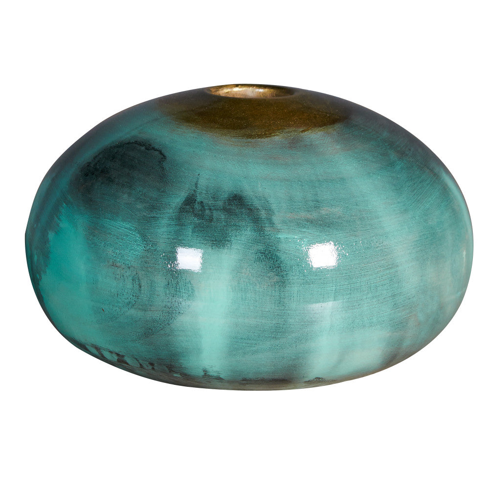 Cassidy Vase, Medium Jade QR-19067.JADE.0 by CuratedKravet CuratedKravet A Paulownia wood bud vase featuring a handpainted jade gradient, accented with a gold ring around the vase opening. China DUST LIGHTLY. </p><p>Dimensions: Length 7.5, Height 4.75, Width 7.5 Wood - 100% - Fabric Carolina -