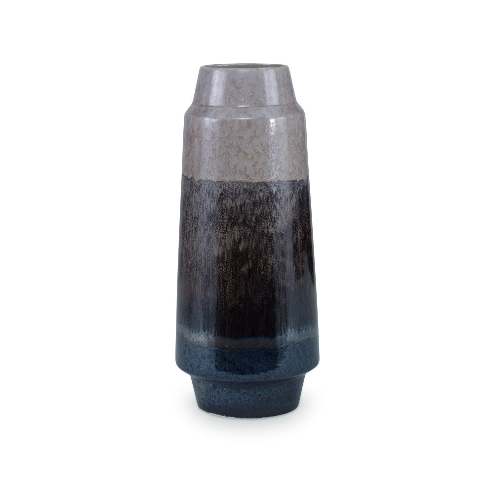 Mirandela Vase QR-19132.STNREACT.0 by CuratedKravet CuratedKravet An earthenware vase featuring a reactive stone glaze. Due to the nature of the glaze, each vase is to be considered unique. Portugal DUST LIGHTLY. </p><p>Dimensions: Length 5, Height 11.75, Width 5 Ceramic - 100% - Fabric Carolina -