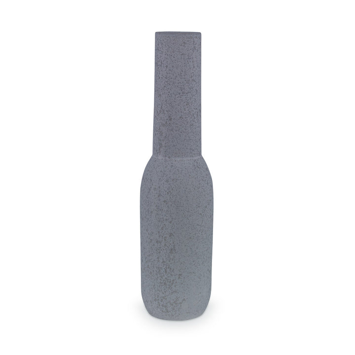 Queluz Vase, Small QR-19152.GRAY.0 by CuratedKravet CuratedKravet A small earthenware tube vase featuring a lunar reactive gray glaze. Due to the nature of the glaze, each vase is to be considered unique. Portugal DUST LIGHTLY. </p><p>Dimensions: Length 3.5, Height 13.5, Width 3.5 Ceramic - 100% - Fabric Carolina -