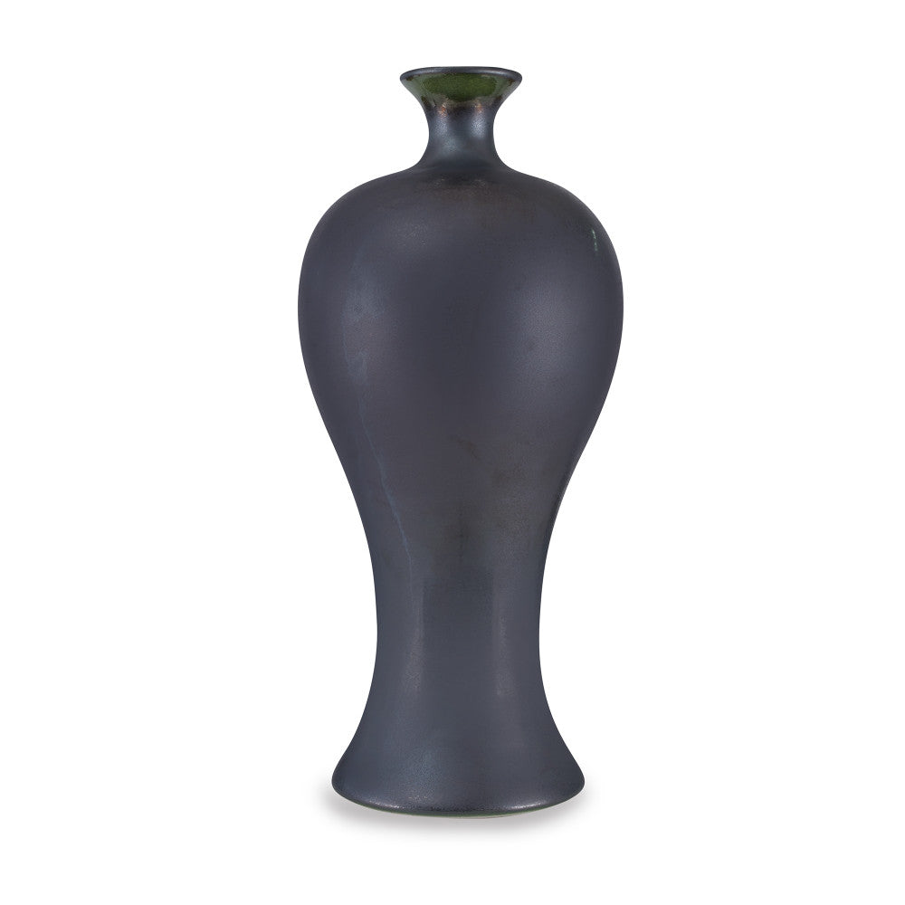 Quarry Vase QR-19168.GRAPHITE.0 by CuratedKravet CuratedKravet A shapely ceramic urn featuring a hand glazed dark gray crystalline finish. Due to the hand glazed process, there may be slight differences as the firing process is unique. This item is decorative and not meant to hold water or food. United States DUST LIGHTLY. </p><p>Dimensions: Length 10, Height 22, Width 10 Ceramic - 100% - Fabric Carolina -