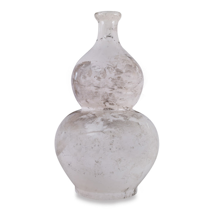Dewart Vase QR-19169.PALLADIUM.0 by CuratedKravet CuratedKravet A curvy, double gourd ceramic vase featuring a unique glaze process that is applied leaving this vessel in a marbled, gray and silvery veined like appearance. Each piece is one of a kind. Made in the USA. This item is decorative and not meant to hold water or food. United States DUST LIGHTLY WITH A DRY OR SLIGHTLY DAMP LINT-FREE CLOTH. </p><p>Dimensions: Length 12, Height 21, Width 12 Ceramic - 100% - Fabric Carolina -