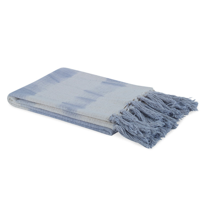 Sunset Cotton Throw QR-19244.GRAYBLU.0 by CuratedKravet CuratedKravet A 100% cotton throw featuring a hand tie dyed ombre design. Features a self fringe. India DRY CLEAN ONLY. </p><p>Dimensions: Length 70, Height 50, Width Cotton - 100% - Fabric Carolina -