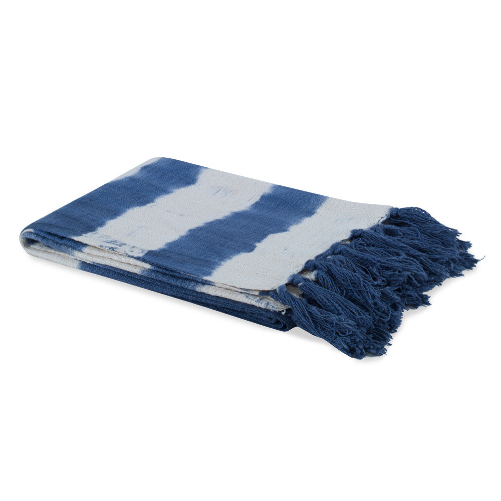Sunset Cotton Throw QR-19244.NAVY.0 by CuratedKravet CuratedKravet A 100% cotton throw featuring a hand tie dyed ombre design. Features a self fringe. India DRY CLEAN ONLY. </p><p>Dimensions: Length 70, Height 50, Width Cotton - 100% - Fabric Carolina -