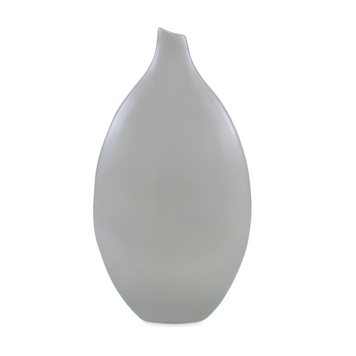 Striebeck Vase QR-19353.CREAM.0 by CuratedKravet CuratedKravet A decorative earthenware vase with unique solid matte cream glaze. Each vase is handmade and unique. This vase is not watertight. Portugal DUST LIGHTLY. </p><p>Dimensions: Length 9, Height 16, Width 4 Ceramic - 100% - Fabric Carolina -