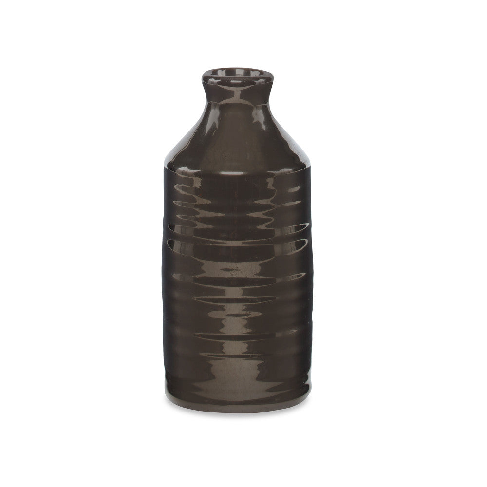 Crossway Vase, Small QR-19369.GOLD.0 by CuratedKravet CuratedKravet A decorative earthenware bottle vase with a reactive gold glaze. Each vase is handmade and unique. This vase is not watertight. Portugal DUST LIGHTLY. </p><p>Dimensions: Length 2.75, Height 6.25, Width 2.75 Ceramic - 100% - Fabric Carolina -