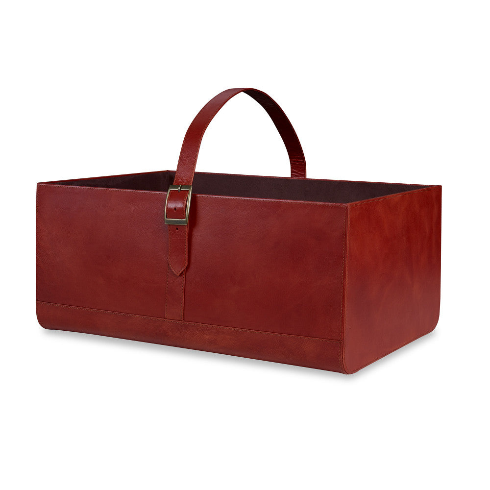 Kenilworth Basket, Leather QR-19882.BROWN.0 by CuratedKravet CuratedKravet This spacious multipurpose basket with a classic design is ideal for keeping magazines, newspapers, firewood, toys etc. It is hand made, hand colored and hand finished resulting in superior quality. India DUST LIGHTLY WITH A SOFT, DRY CLOTH. </p><p>Dimensions: Length 20, Height 9, Width 14 Leather - 95%, Brass - 5% - Fabric Carolina -
