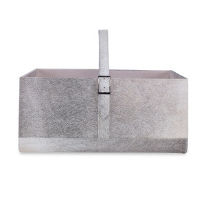 Kenilworth Basket, Cowhide QR-19883.GRAY.0 by CuratedKravet