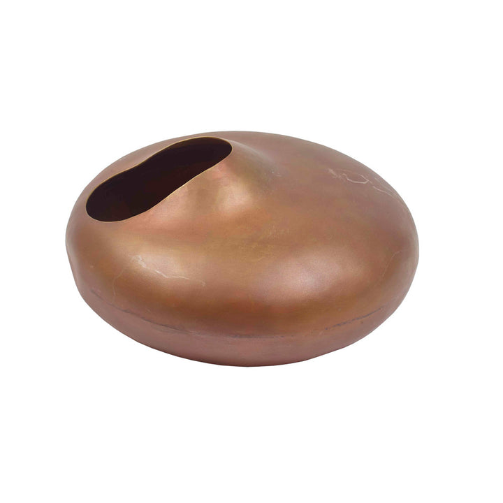 Jo Vase QR-20132.BRWNPATINA.0 by CuratedKravet CuratedKravet A low brass vase with a brown patina. India DUST LIGHTLY WITH A SOFT, DRY CLOTH. </p><p>Dimensions: Length 7.5, Height 3.5, Width 7.5 Brass - 100% - Fabric Carolina -