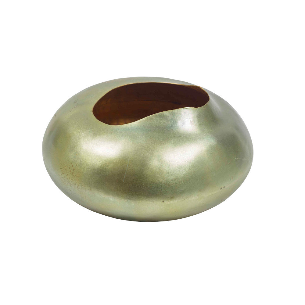 Lyra Vase QR-20133.PATINA.0 by CuratedKravet CuratedKravet A low brass vase with a unique patina. India DUST LIGHTLY WITH A SOFT, DRY CLOTH. </p><p>Dimensions: Length 8, Height 4, Width 8 Brass - 100% - Fabric Carolina -