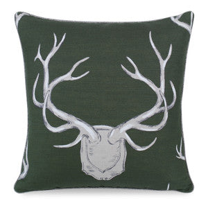Antlers Pillow QR-20204.HUNTER.0 by CuratedKravet