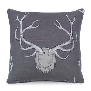 Antlers Pillow QR-20205.GRAY.0 by CuratedKravet