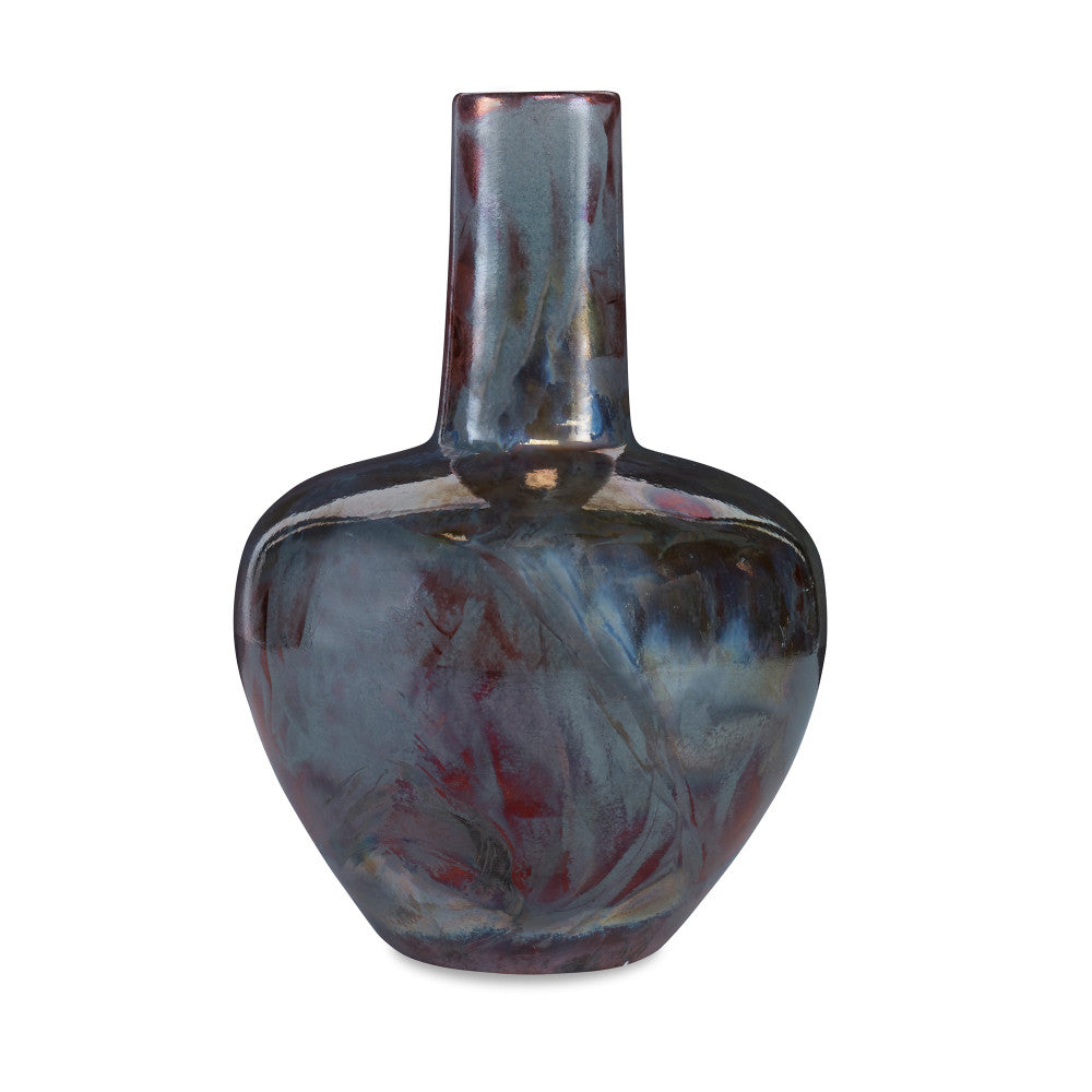 Roehm Vase QR-20218.RAKUCPPR.0 by CuratedKravet CuratedKravet A ceramic vase featuring a unique raku glaze. Each piece is one of a kind. Made in the USA. This item is decorative and not meant to hold water or food. United States DUST LIGHTLY WITH A SOFT, DRY CLOTH. </p><p>Dimensions: Length 12, Height 16, Width 12 Ceramic - 100% - Fabric Carolina -
