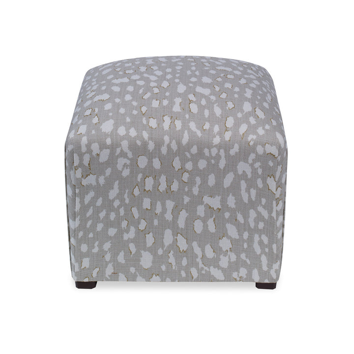 Siobhan Ottoman, Lynx Dot QR-20284.OYSTER.0 by CuratedKravet CuratedKravet An upholstered ottoman in Kravet's LYNX DOT.1611. Detailed with four espresso-colored feet and a rounded, cushioned top. United States </p><p>Dimensions: Length 17, Height 16, Width 17 - Fabric Carolina -