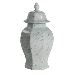 Kessel Lidded Jar QR-20451.WHTMRBL.0 by CuratedKravet