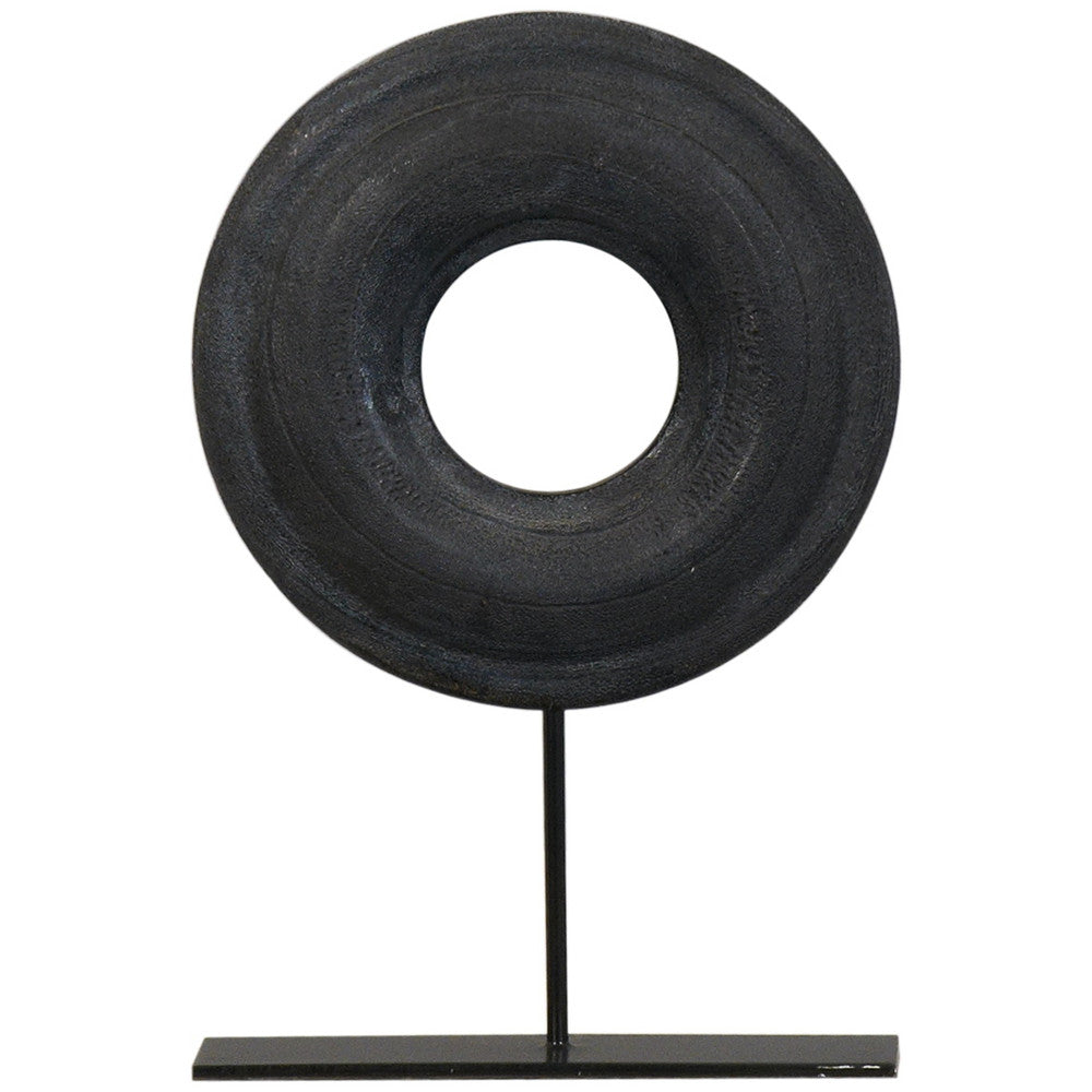 Colby Sculpture, Small QR-20456.BLACK.0 by CuratedKravet CuratedKravet A small decorative wooden sculpture. China DUST LIGHTLY WITH A SOFT, DRY CLOTH. </p><p>Dimensions: Length 8, Height 11.75, Width 2.5 Wood - 90%, Metal - 10% - Fabric Carolina -