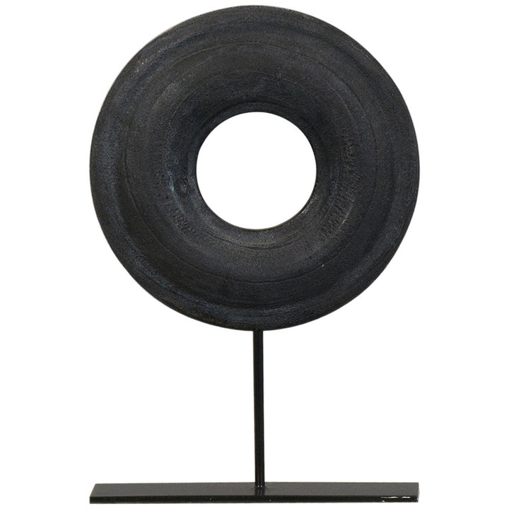 Colby Sculpture, Small QR-20456.BLACK.0 by CuratedKravet CuratedKravet A small decorative wooden sculpture. China DUST LIGHTLY WITH A SOFT, DRY CLOTH. </p><p>Dimensions: Length 8, Height 11.75, Width 2.5 Wood - 90%, Metal - 10% - Fabric Carolina -