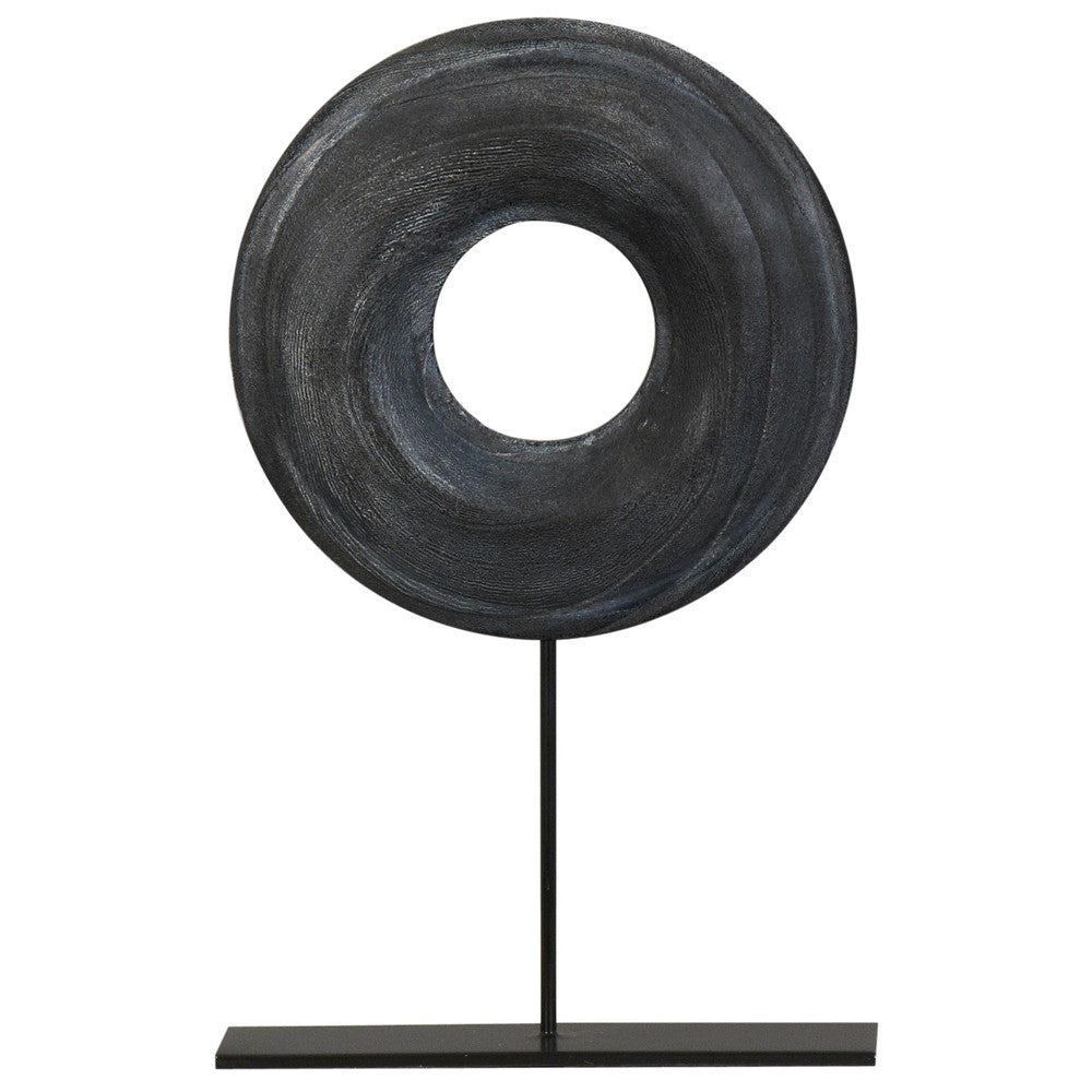 Colby Sculpture, Medium QR-20457.BLACK.0 by CuratedKravet CuratedKravet A medium decorative wooden sculpture. China DUST LIGHTLY WITH A SOFT, DRY CLOTH. </p><p>Dimensions: Length 9.75, Height 15.75, Width 3 Wood - 100% - Fabric Carolina -
