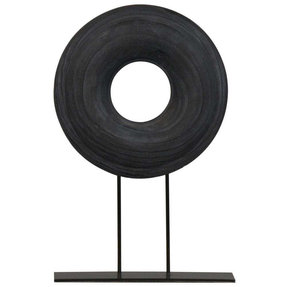 Colby Sculpture, Large QR-20458.BLACK.0 by CuratedKravet CuratedKravet A large wooden decorative sculpture. China DUST LIGHTLY WITH A SOFT, DRY CLOTH. </p><p>Dimensions: Length 11.75, Height 17.75, Width 3 Wood - 100% - Fabric Carolina -