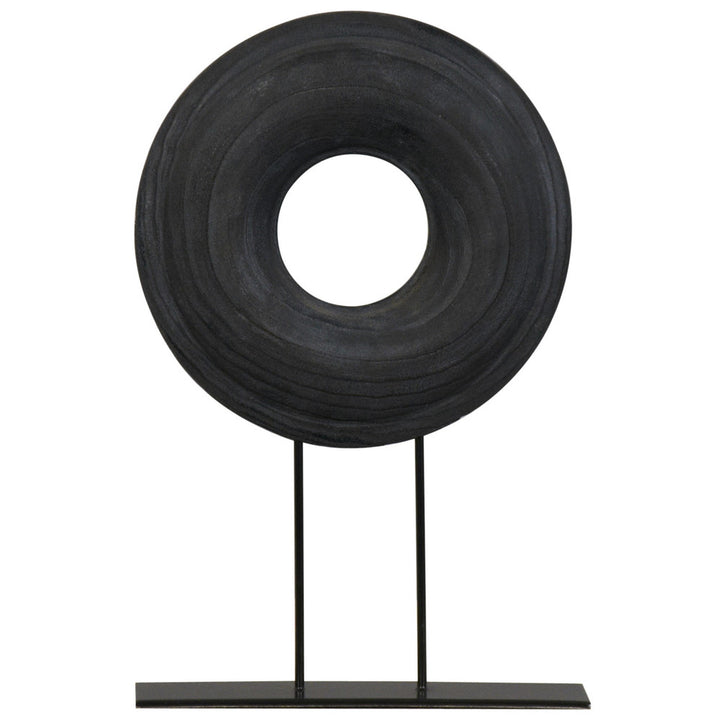 Colby Sculpture, Large QR-20458.BLACK.0 by CuratedKravet CuratedKravet A large wooden decorative sculpture. China DUST LIGHTLY WITH A SOFT, DRY CLOTH. </p><p>Dimensions: Length 11.75, Height 17.75, Width 3 Wood - 100% - Fabric Carolina -