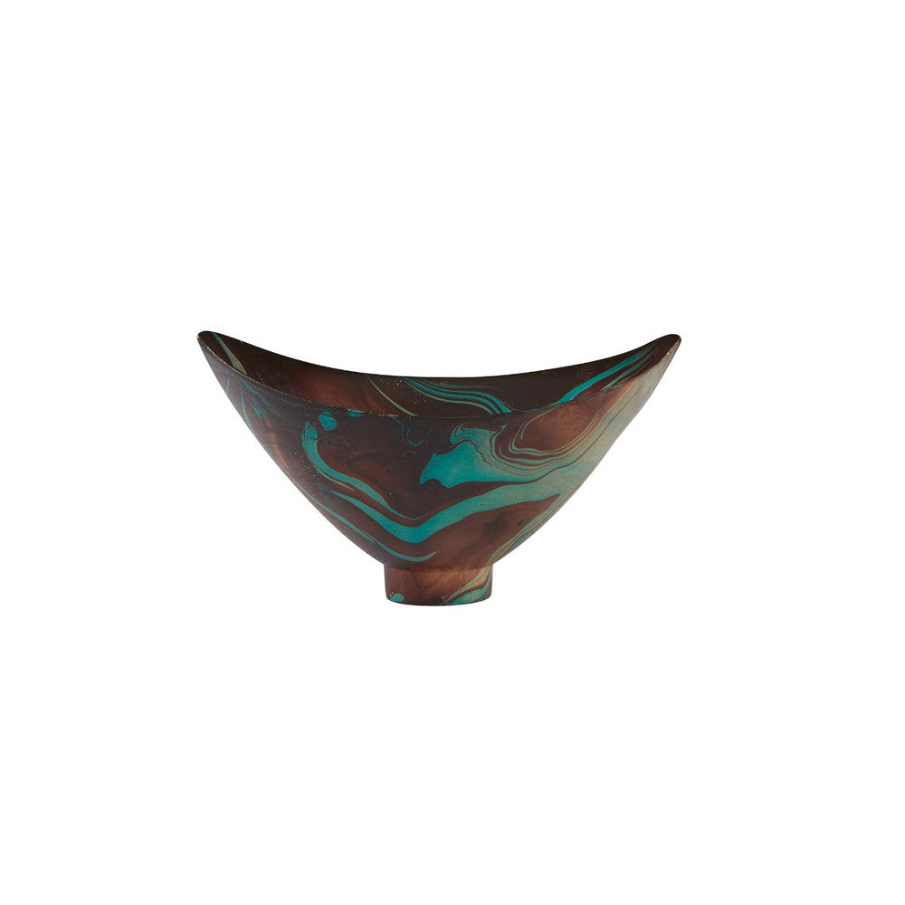 Sebastian Bowl QR-20737.NTRLTURQ.0 by CuratedKravet CuratedKravet A footed mango wood bowl with an artistic turquoise swirl finish. Due to the natural material, variation is to be expected. Thailand DUST LIGHTLY WITH A SOFT, DRY CLOTH. </p><p>Dimensions: Length 12, Height 5.5, Width 10 Wood - 100% - Fabric Carolina -