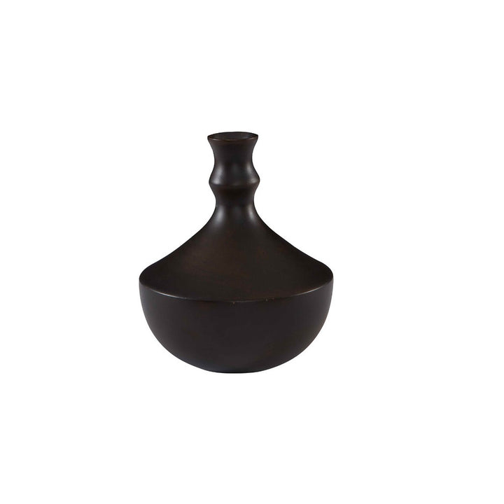 Song Vase QR-20750.DRKBROWN.0 by CuratedKravet CuratedKravet A smooth dark brown mango wood vase. Due to the natural material, variation is to be expected. Thailand DUST LIGHTLY WITH A SOFT, DRY CLOTH. </p><p>Dimensions: Length 9.5, Height 10.25, Width 9.5 Wood - 100% - Fabric Carolina -