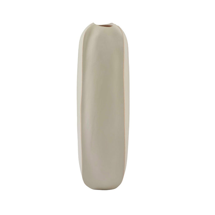Yuri Vase QR-20753.WHTWASH.0 by CuratedKravet CuratedKravet A smooth white washed mango wood vase. Due to the natural material, variation is to be expected. Thailand </p><p>Dimensions: Length 6.5, Height 17.75, Width 6.5 Wood - 100% - Fabric Carolina -