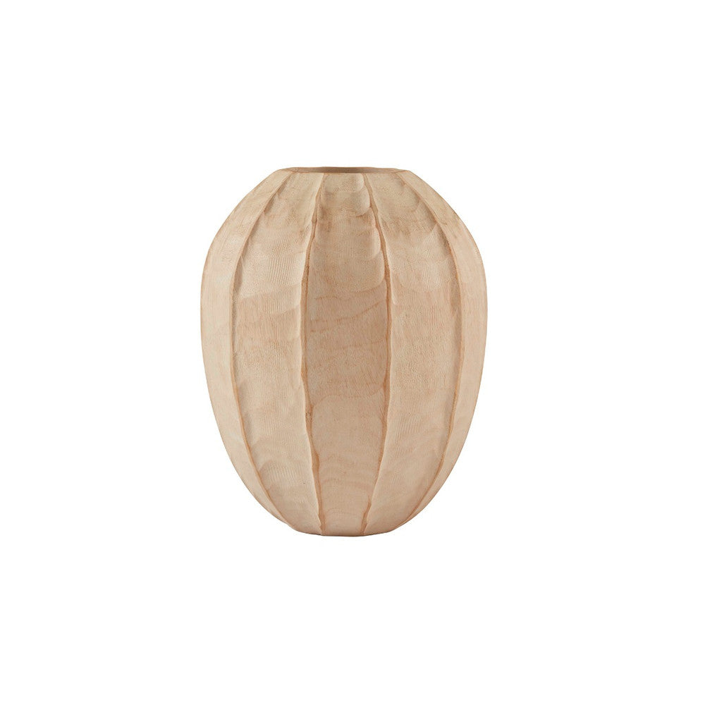 Seo Vase QR-20758.LTNTRL.0 by CuratedKravet CuratedKravet A light natural mango wood vase with a subtle texture. Due to the natural material, variation is to be expected. Thailand </p><p>Dimensions: Length 9.75, Height 11.75, Width 9.75 Wood - 100% - Fabric Carolina -