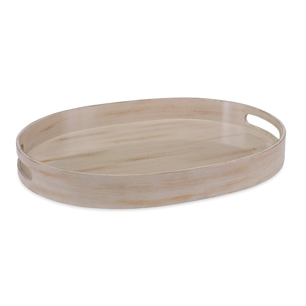 Zachary Tray QR-20828.ANTWHT.0 by CuratedKravet CuratedKravet An oval lacquer tray featuring an antique white finish with gold and silver leafing. Vietnam Dust lightly with a soft, dry cloth. </p><p>Dimensions: Length 18, Height 2, Width 13.5 Mdf - 100% - Fabric Carolina -