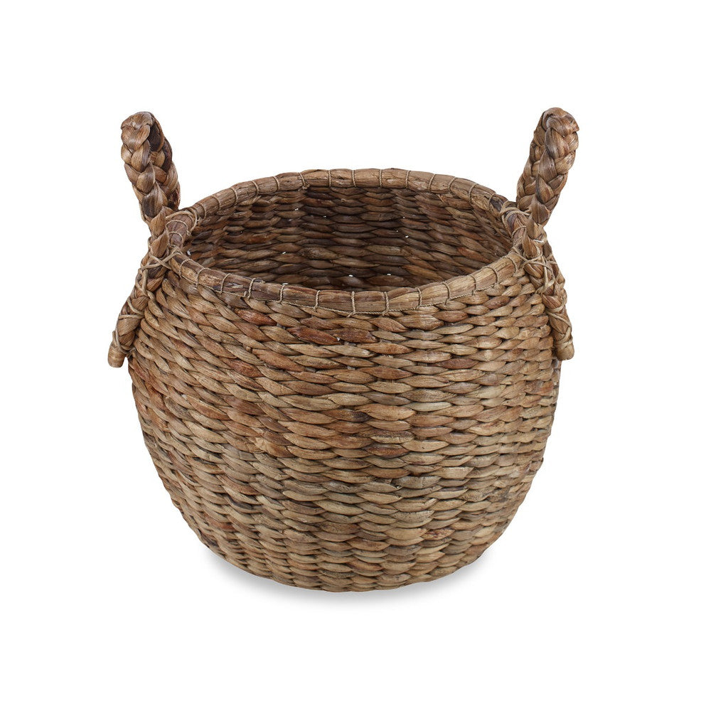 Borton Basket QR-20882.NATURAL.0 by CuratedKravet CuratedKravet A round basket made of water hyacinth detailed with braided handles. Size, shape and color may vary slightly due to the handmade nature of this product. Indonesia </p><p>Dimensions: Length 19.75, Height 15.75, Width 19.75 Water Hyacinth - 100% - Fabric Carolina -
