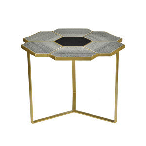 Abbett Side Table QR-20921.BRSGRYBLK.0 by CuratedKravet