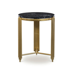 Alexandria Side Table, Brass QR-20960.BLKBRSS.0 by CuratedKravet