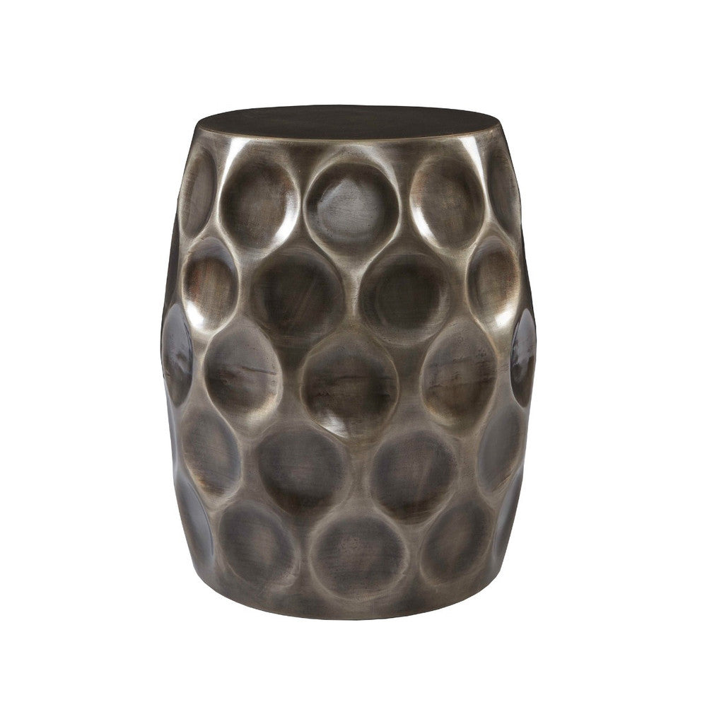 Lisette Stool QR-20967.ANTPWTR.0 by CuratedKravet CuratedKravet A honeycomb style metal stool in an antique pewter finish. India DUST LIGHTLY WITH A SOFT, DRY CLOTH. </p><p>Dimensions: Length 15, Height 18, Width 15 - Fabric Carolina -