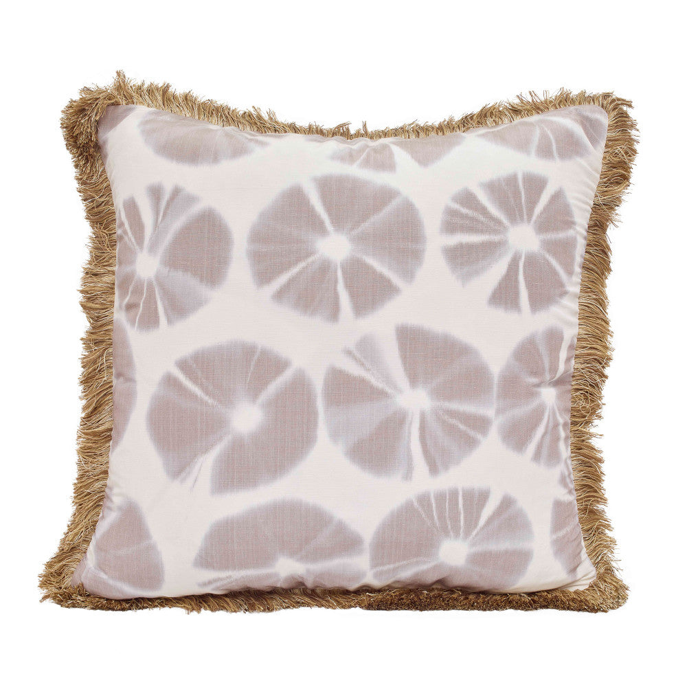 Echino Pillow QR-21003.FAWN.0 by CuratedKravet CuratedKravet Measures 22"H X 22"L. Decorative accent pillow in Kravet Couture Echino.16 on the face and Kravet 33008.1 on the reverse. Detailed with Kravet T30586.416 brush fringe on the edge. Features an invisible zipper. Made in the USA. Includes a 95/5 feather/down insert. United States DRY CLEAN ONLY. </p><p>Dimensions: Length 22, Height 22, Width - Fabric Carolina -