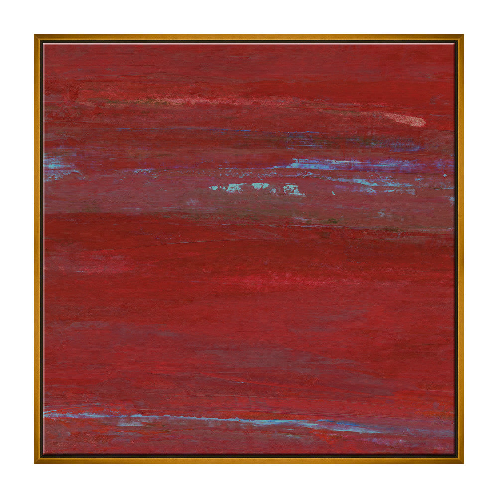 Frenzy, Square QR-21050.RED.0 by CuratedKravet CuratedKravet 'Frenzy, Square' is a resized iteration of our popular abstract piece. Featuring brushed stroked hues of burgundy, teal and black accents. The hand embellished Giclee canvas is set in a black and gold leaf shadowbox frame. Also available in 50"H X 30"W. Made to order in the USA. United States </p><p>Dimensions: Length 35.5, Height 35.5, Width 2 Canvas - 75%, Wood - 25% - Fabric Carolina -