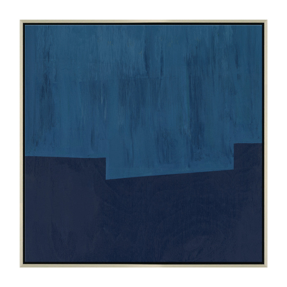 Blue Towers, Square QR-21051.BLUE.0 by CuratedKravet CuratedKravet "Blue Towers, Square" is an angular abstract composition with a modern European flare. Variant tones of blue and deep navy stand out among the simplistic shapes of this piece. The hand embellished Giclee canvas is set in a black and silver frame. Also available in 35.5"H X 35.5"W. Made to order in the USA. United States </p><p>Dimensions: Length 35.5, Height 35.5, Width 2 Canvas - 75%, Wood - 25% - Fabric Carolina -