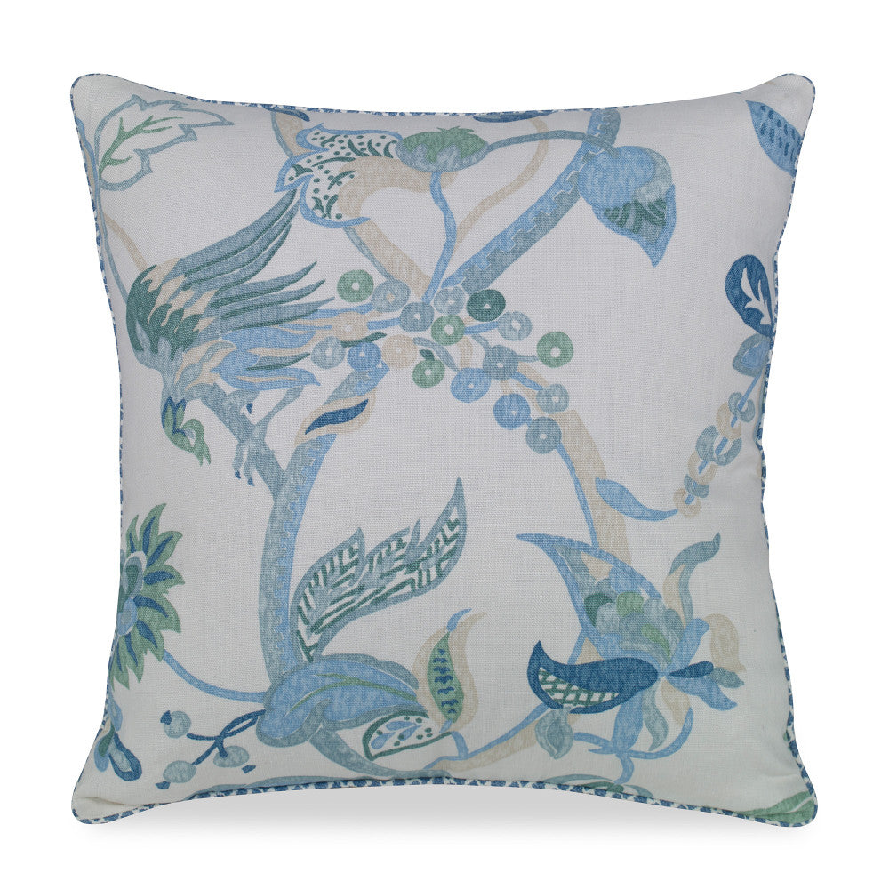 Westport Pillow QR-21072.JADEMIST.0 by CuratedKravet CuratedKravet Measures 22"H X 22"L. Decorative accent pillow in Lee Jofa 2017162.135 on the face and reverse with Lee Jofa 2017224.5 as a small welt to the edge. Features an invisible zipper. Made in the USA. Includes a 95/5 feather/down insert. United States DRY CLEAN ONLY. </p><p>Dimensions: Length 22, Height 22, Width Linen - 74%, Cotton - 26% - Fabric Carolina -