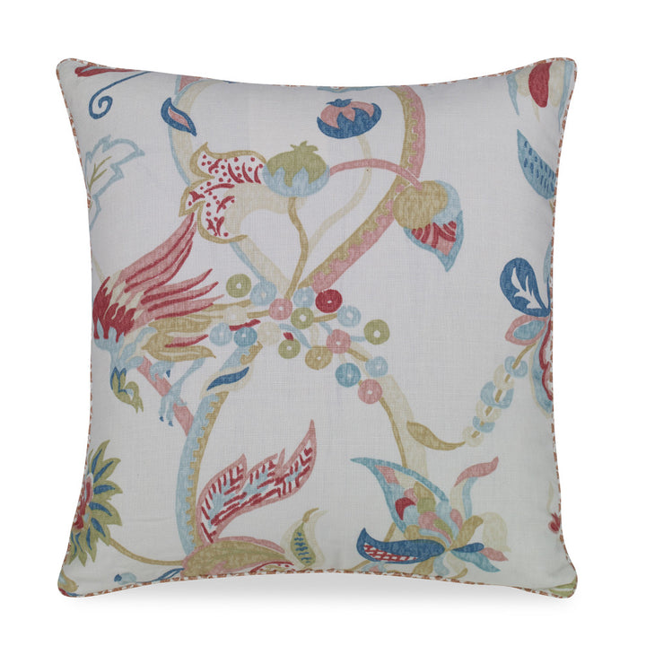 Westport Pillow QR-21072.PTLCAPRI.0 by CuratedKravet CuratedKravet Measures 22"H X 22"L. Decorative accent pillow in Lee Jofa 2017162.175 on the face and reverse with Lee Jofa 2017224.79 as a small welt to the edge. Features an invisible zipper. Made in the USA. Includes a 95/5 feather/down insert. United States DRY CLEAN ONLY. </p><p>Dimensions: Length 22, Height 22, Width Linen - 74%, Cotton - 26% - Fabric Carolina -