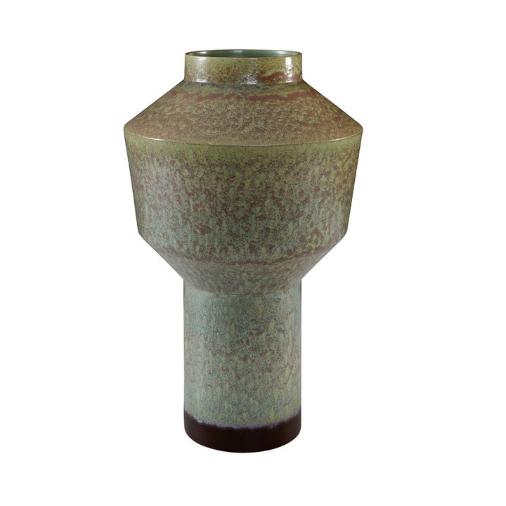 Cosgrove Vase QR-21464.GREEN.0 by CuratedKravet CuratedKravet An oversized ceramic vase featuring a green reactive glaze. Due to the handmade nature of this product, variation is to be expected. Portugal DUST LIGHTLY WITH A SOFT, DRY CLOTH. </p><p>Dimensions: Length 15, Height 24, Width 15 Ceramic - 100% - Fabric Carolina -