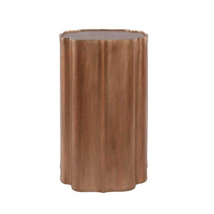 Garner Side Table QR-21716.BRONZE.0 by CuratedKravet CuratedKravet A resin pedestal side table featuring a faux bronze metal finish. Due to the handmade nature, finish variation is to be expected. United States </p><p>Dimensions: Length 16.25, Height 25.5, Width 16.25 - Fabric Carolina -