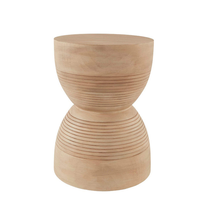 Suffolk Side Table QR-21717.BLONDEWD.0 by CuratedKravet CuratedKravet A resin side table featuring grooved details and a faux wood finish. Due to the handmade nature, finish variation is to be expected. United States </p><p>Dimensions: Length 15.75, Height 22, Width 15.75 - Fabric Carolina -
