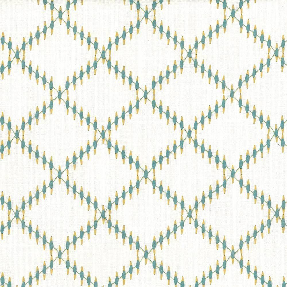 Quail Ridge Seaglass by Kasmir Fabric 1442 INDIA Not Tested H: 3 6/8 inches, V:3 inches 54 - 56 - Fabric Carolina - Kasmir