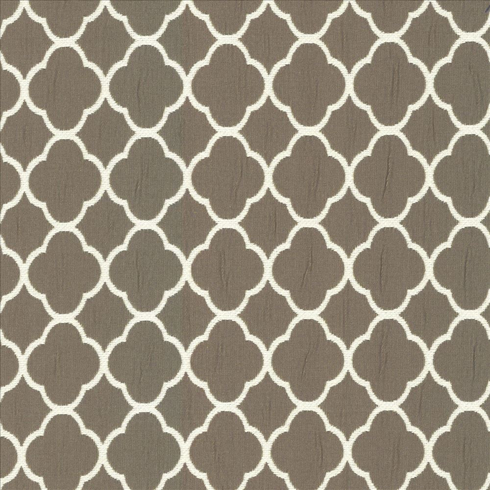 Quatrefoil Maze Patina  by Kasmir Fabric See sample 70% Cotton
30% Polyester
 CHINA 6,500 Wyzenbeek Double Rubs </p><p>Repeat: Horizontal: 1 6/8 inches and Vertical: 1 6/8 inches 54  - Fabric Carolina -