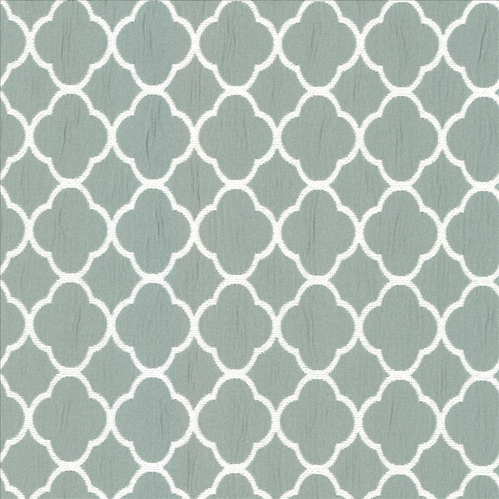 Quatrefoil Maze Spa by Kasmir Fabric 5089 70% Cotton
30% Polyester
 CHINA 6,500 Wyzenbeek Double Rubs Horizontal: 1 6/8 inches and Vertical: 1 6/8 inches 54 - Fabric Carolina -