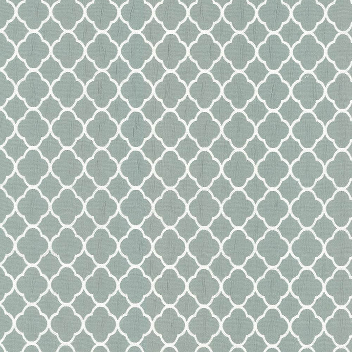 Quatrefoil Maze Spa by Kasmir Fabric 5089 70% Cotton
30% Polyester
 CHINA </p><p>Repeat: Horizontal: 1 6/8 inches and Vertical: 1 6/8 inches 54 - Fabric Carolina -