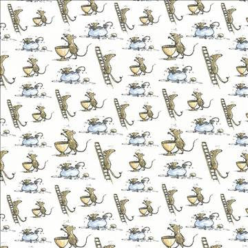 Quicksy Mice Bewitched by Kasmir Fabric 1445 100% Cotton TURKEY Not Tested H: 13 4/8 inches, V: 12 5/8 inches 55 - Fabric Carolina - Kasmir