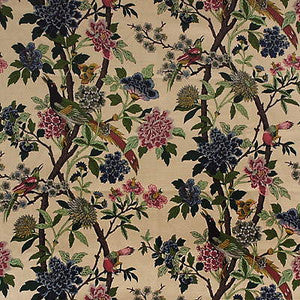 Hydrangea Bird Rose/Biscuit by G P & J Baker Fabric
