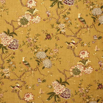 Oriental Bird Gold by G P & J Baker Fabric